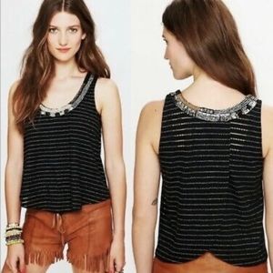 Free people Aztec beaded crop top
